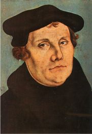 Maarten Luther geschilderd door Lucas Cranach de Oude in 1529.